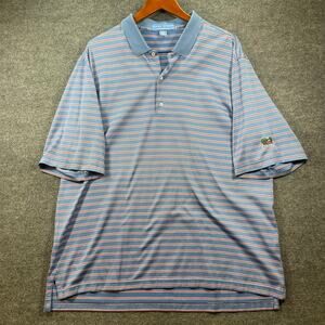 Fairway & Greene Pureformance Golf Polo Shirt Men's XL Blue/Red Striped Stretch